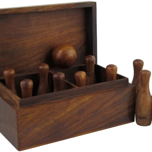 Wooden Bowling Bowl With Box