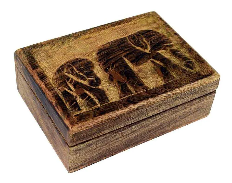 Wooden Box Elephant 7 x 5 x 2.5