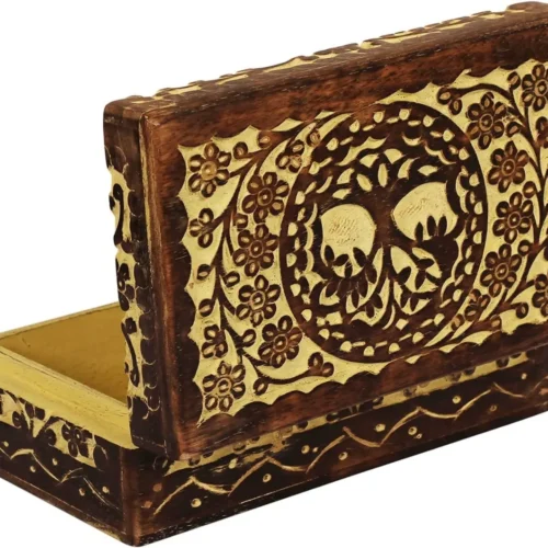 Wooden Box Flower and Leaf 8 x 5 x 2.5 Wooden Box Flower and Leaf 8 x 5 x 2.5