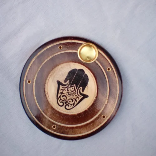 Wooden Incense Holder Black Design Engraved