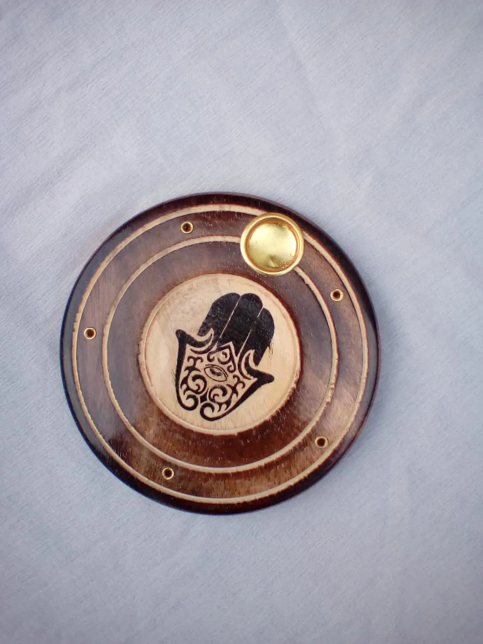 Wooden Incense Holder Black Design Engraved