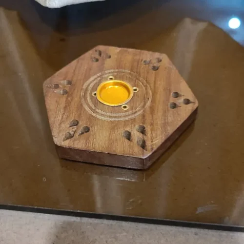Wooden Incense Holder Hexagonal Design