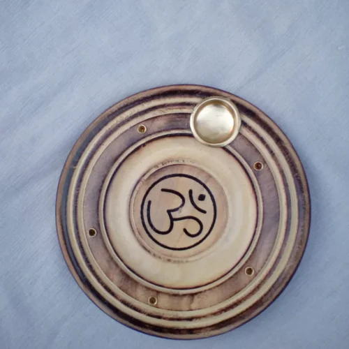 Wooden Incense Holder OM Engraved Wooden Incense Holder OM Engraved