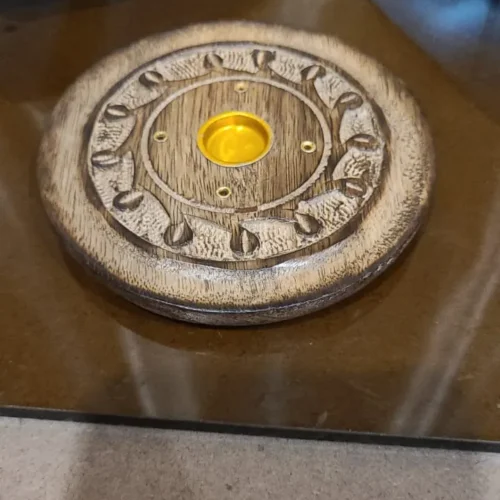 Wooden Incense Holder Round Design