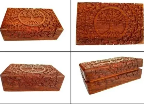 Wooden Jewellery Box Tree Craved Wooden Jewellery Box Tree