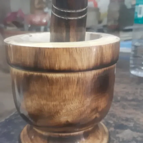 Wooden Khalbatta with Handle Plain
