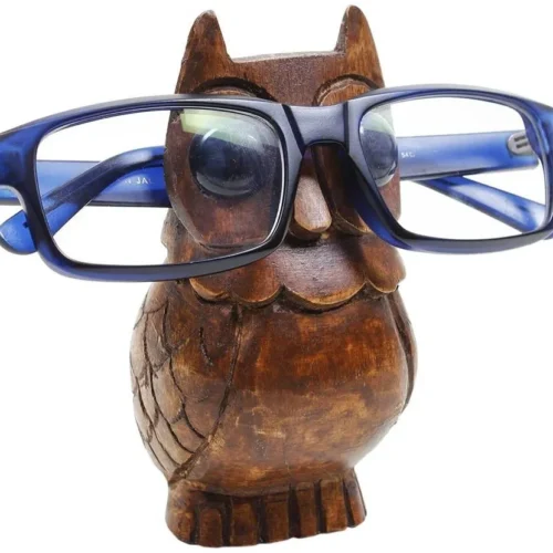Wooden Spectacle Holder Owl Shape 4.5 x 2.5