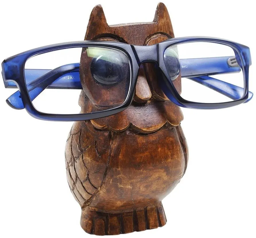 Wooden Spectacle Holder Owl Shape 4.5 x 2.5