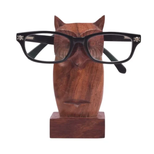 Wooden Spectacle Holder Owl Shape 6 x 2.5