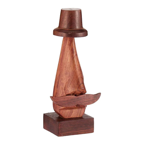 Wooden Spectacle Holder With Hat