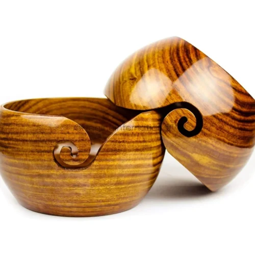 Wooden Yarn Bowl Plain 6 x 3